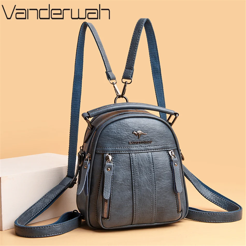Mini Backpack Women - 4 In 1 Leather Backpacks Multifunction