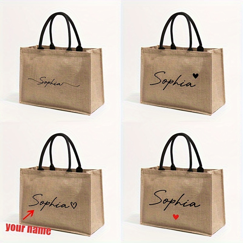Women Bags Name - Custom Name Pattern Shopping Personalized Beach