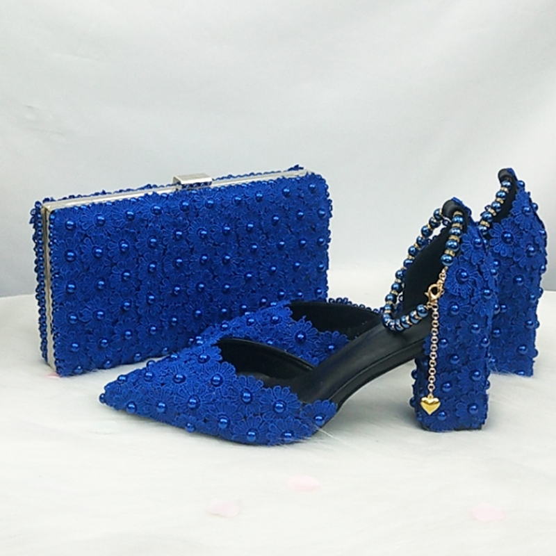 Women Bags White - BaoYa Fang blue white Beads Strap