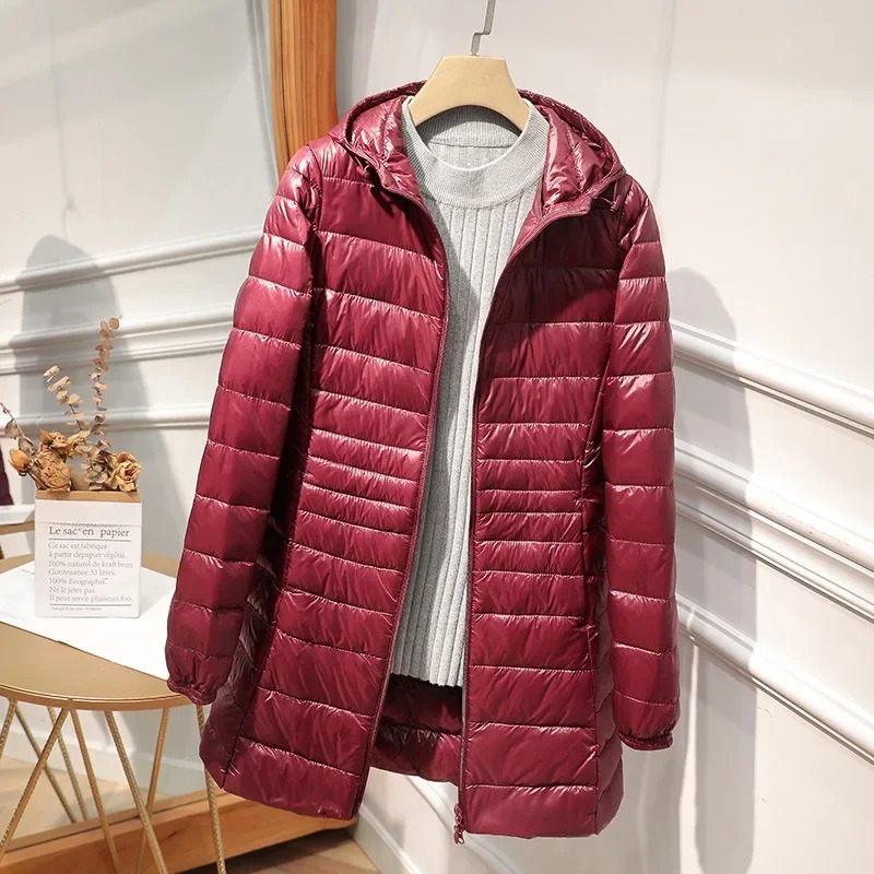 Women Bags White - Female Long Down Jacket Light Down