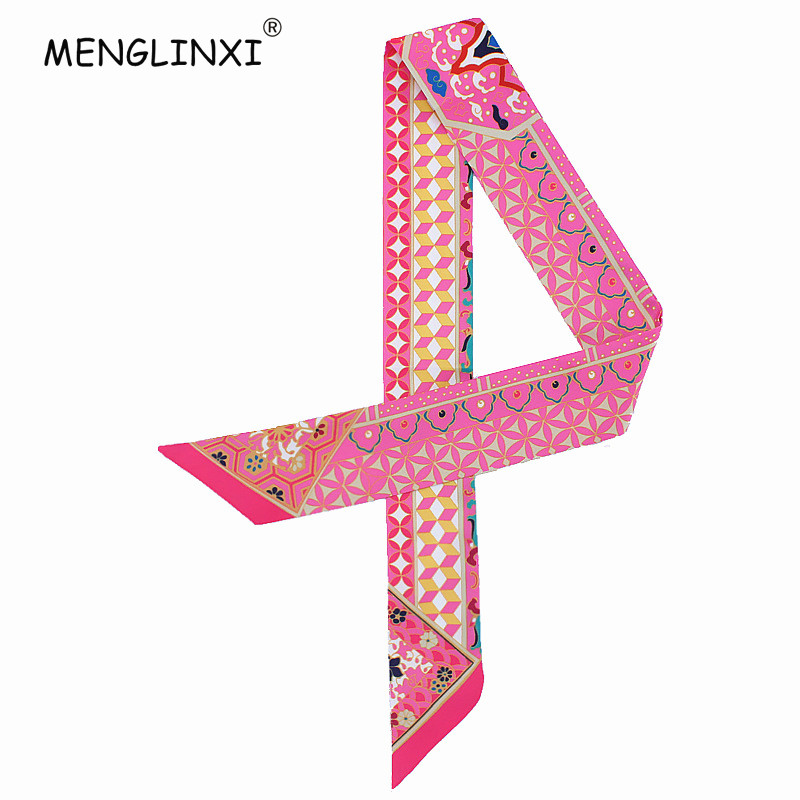 Women Bags Online - New Geometric Floral Print Silk Scarf