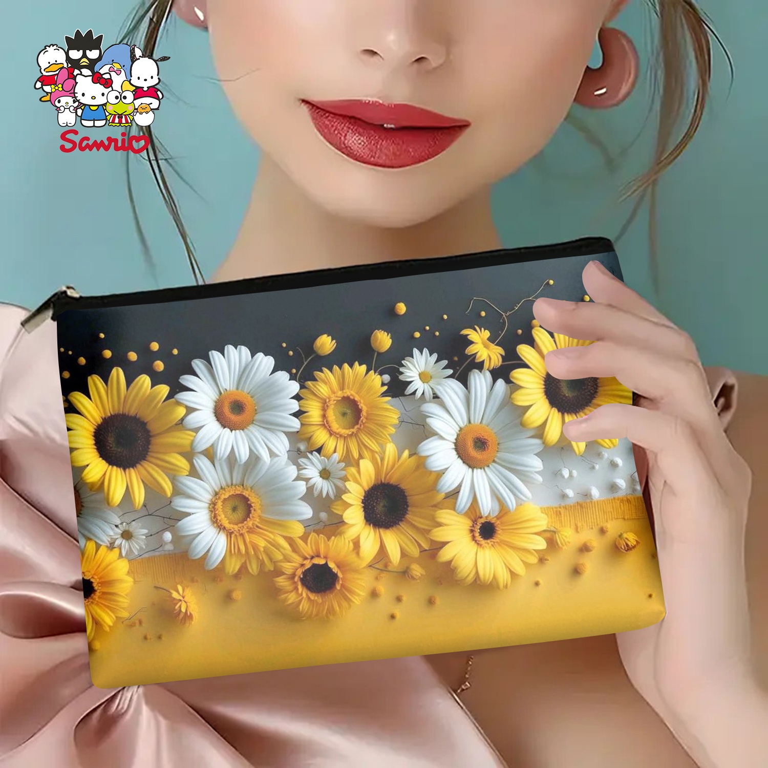 Women Bags White - A Classic yellow and white daisy
