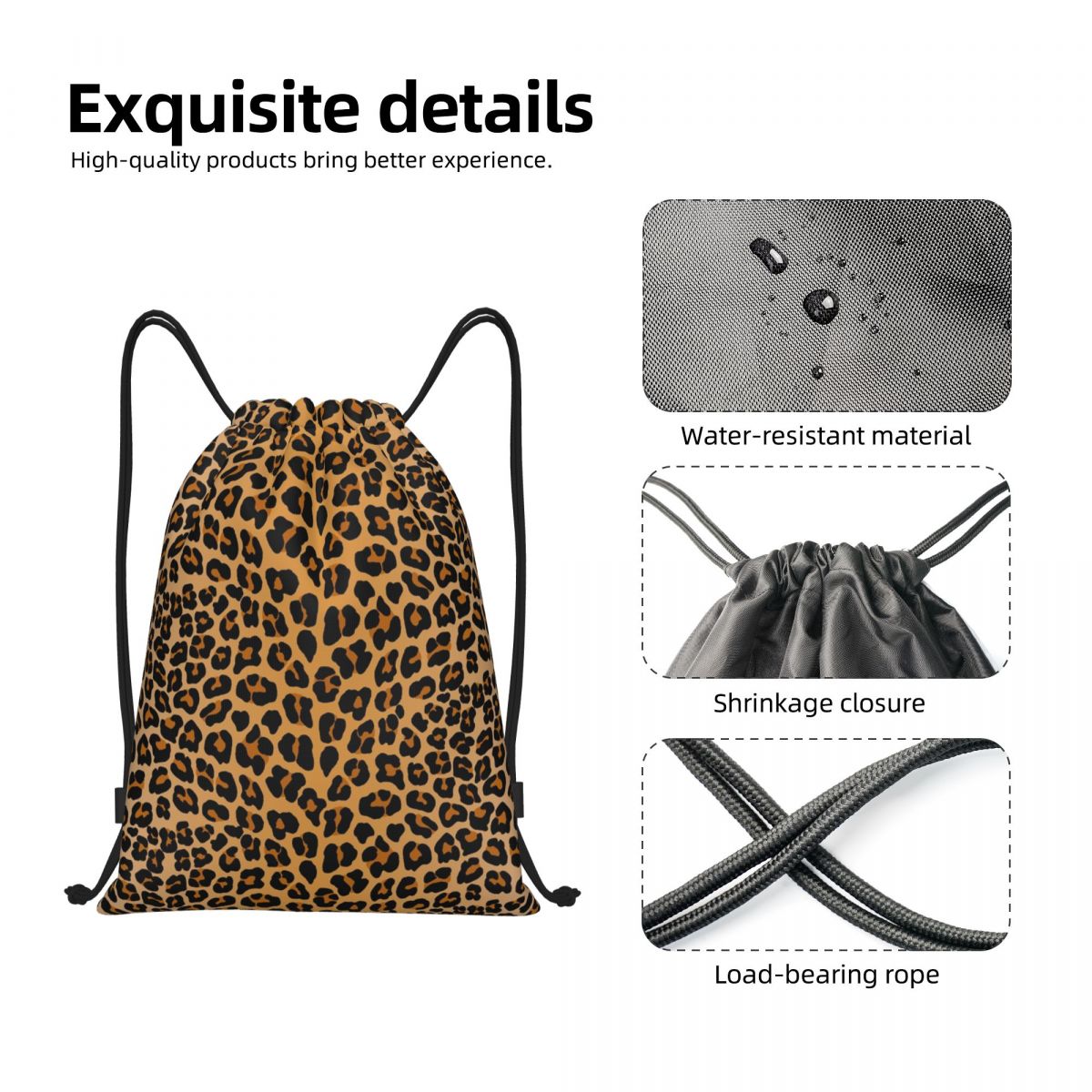 Custom Leopard Print Drawstrin - Women'S Yoga Bags ulasan dan harga