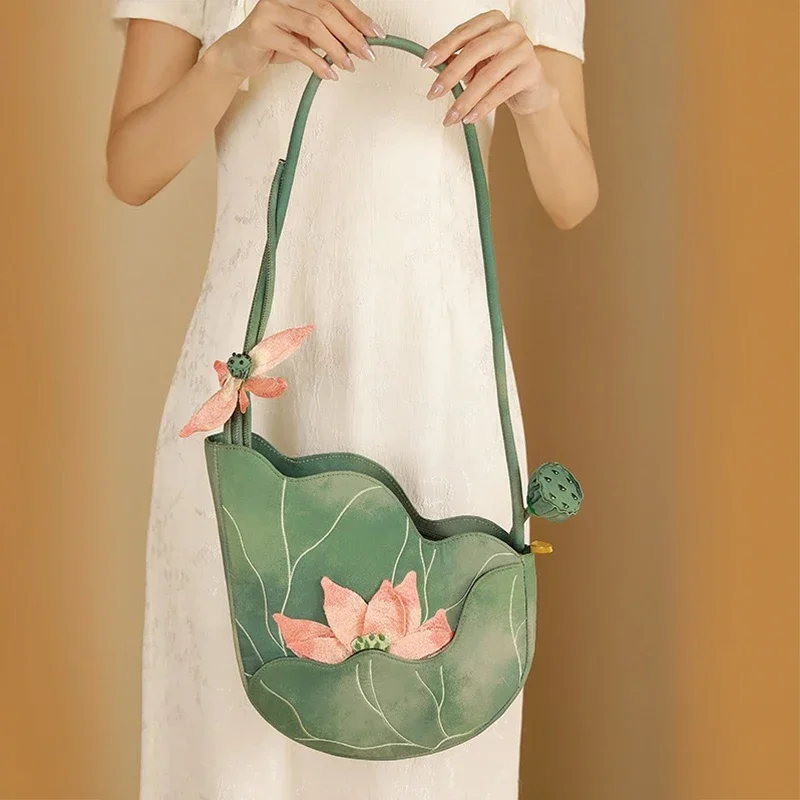 Elegant Chinese Style Lotus Le - Women'S Bags New Collection ulasan dan harga