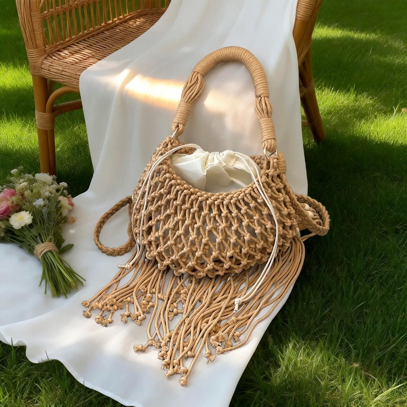 Summer Bohemian Macrame Tassel - Women Hand Bags Sale ulasan dan harga