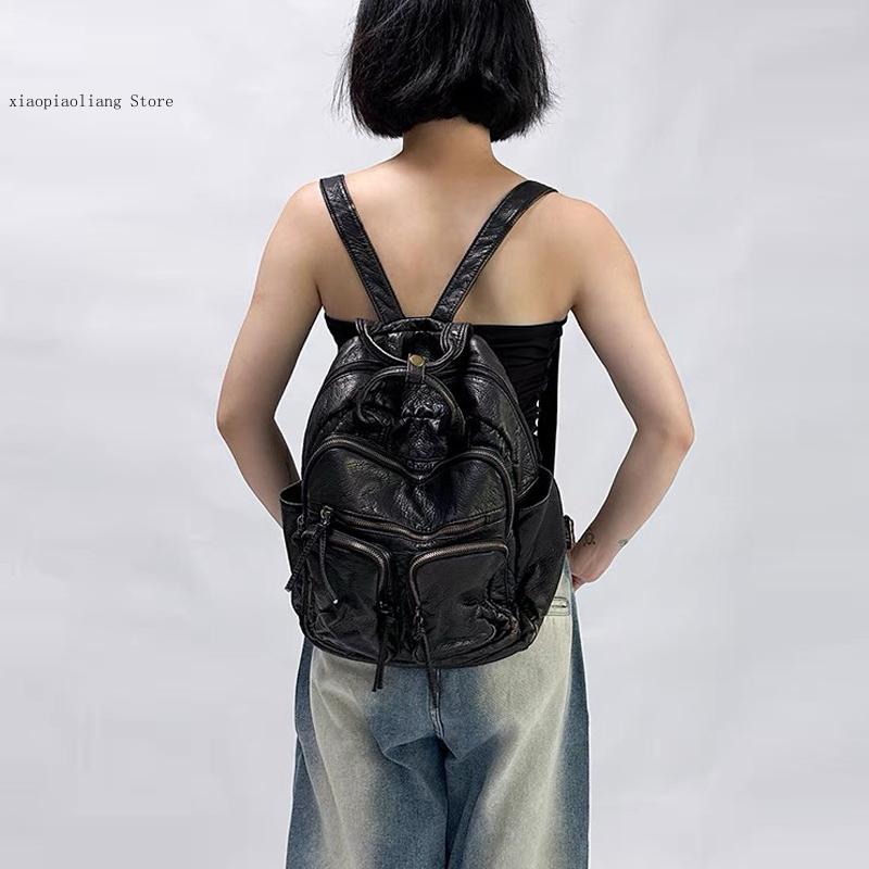 Luxury Soft Washed Pu Leather  - Women Bags College ulasan dan harga