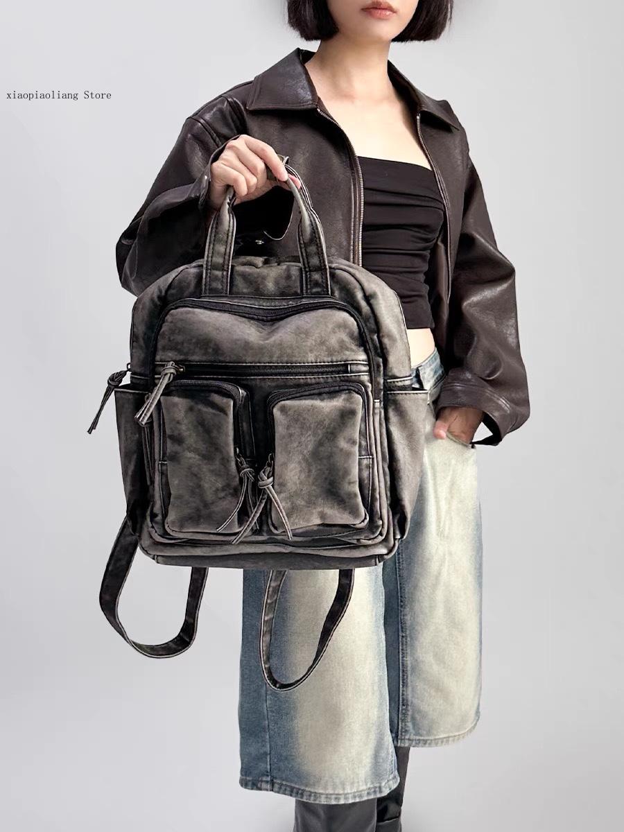 Luxury Soft Washed Pu Leather  - Women Bags College ulasan dan harga