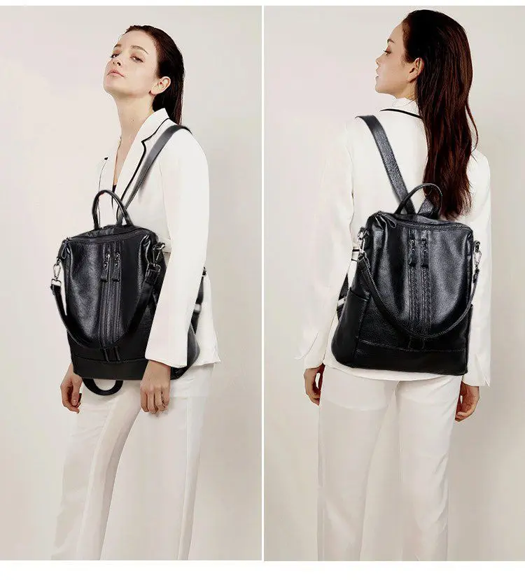 Women Soft Leather Backpack Sc - Women Bags College ulasan dan harga