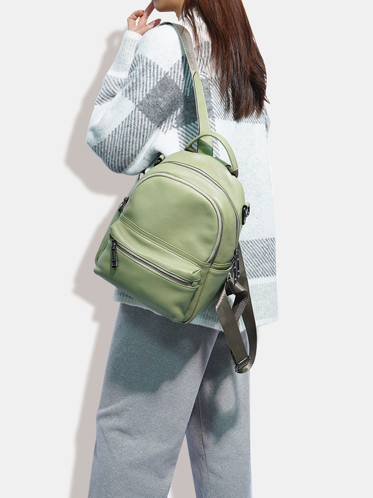 Zency Women Leather Backpack K - Women Bags White ulasan dan harga