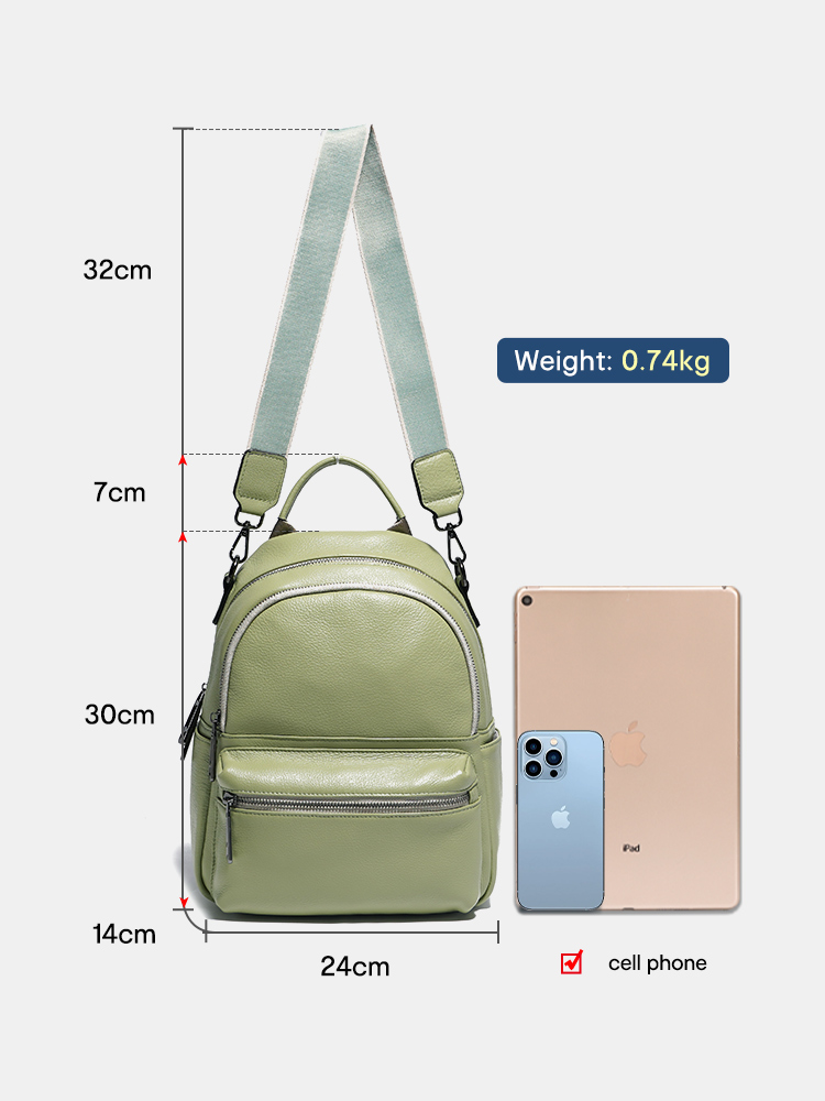 Zency Women Leather Backpack K - Women Bags White ulasan dan harga