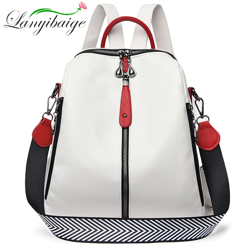 Fashion Backpack Women Soft Le - Women Bags White ulasan dan harga