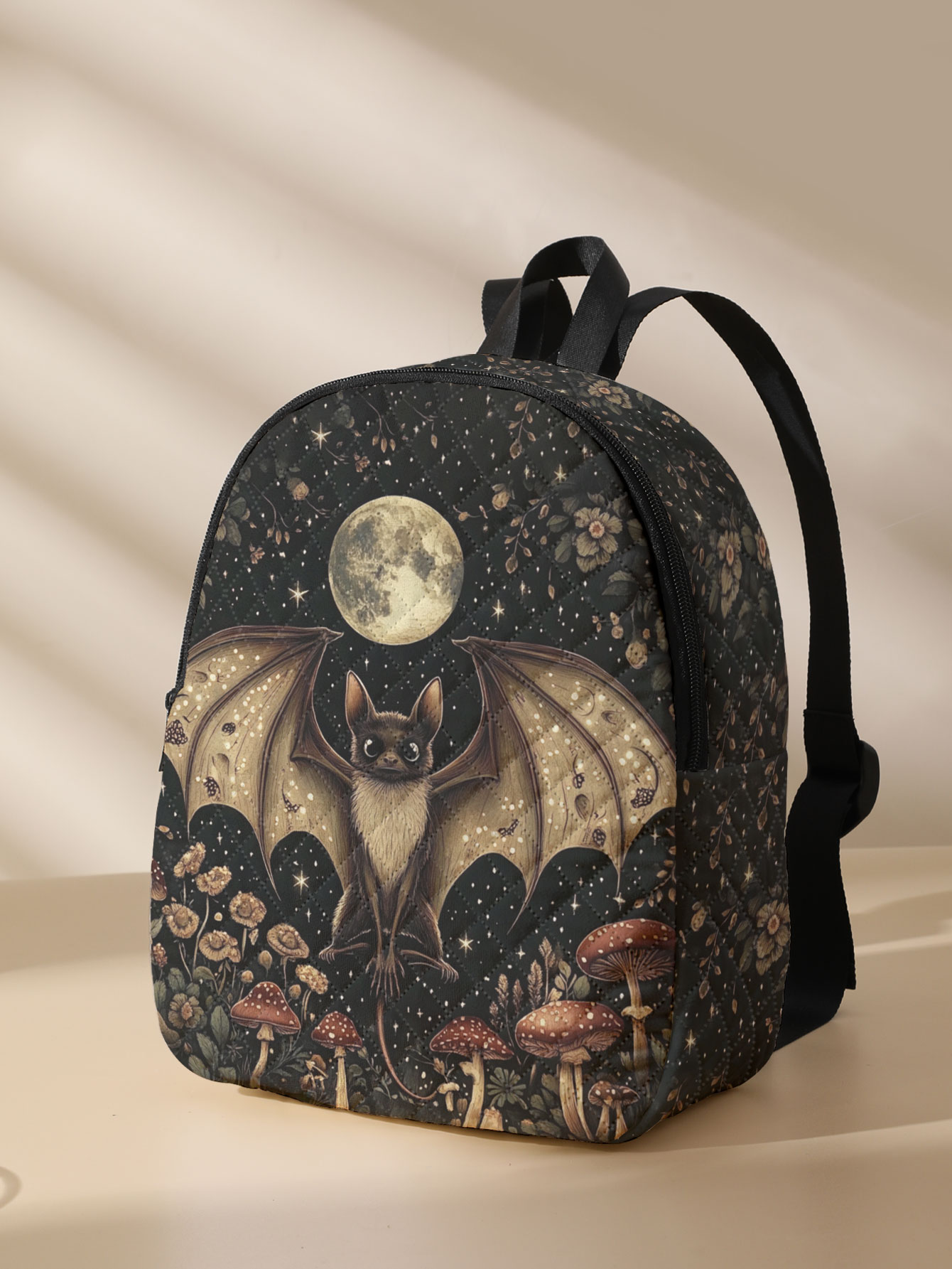 Bat Moon Mushroom Floral Print - Mini Backpack Women ulasan dan harga