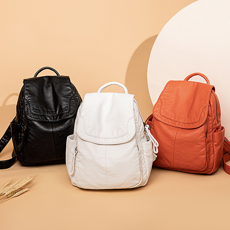 Women's Backpack White Washed  - Women Bags White ulasan dan harga