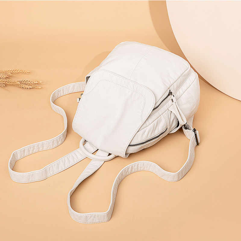 Women's Backpack White Washed  - Women Bags White ulasan dan harga