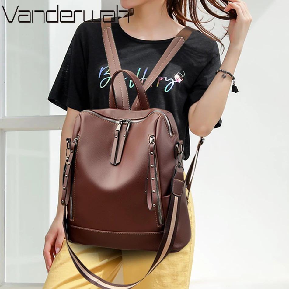 Brand Luxury Backpacks Soft Le - Women Bags Online ulasan dan harga