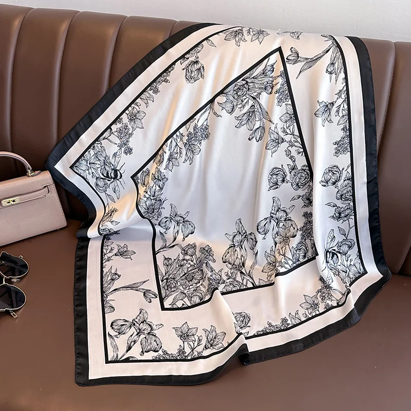 70*70cm Luxury Floral Print Si - Women Bags Online ulasan dan harga