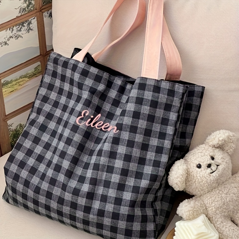 Custom Name Embroidery Tote Ba - Women Bags Name ulasan dan harga