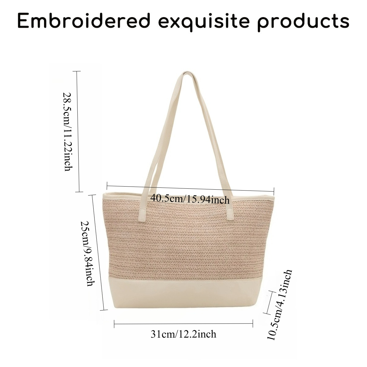 Custom Name Embroidered Straw  - Women Bags Name ulasan dan harga