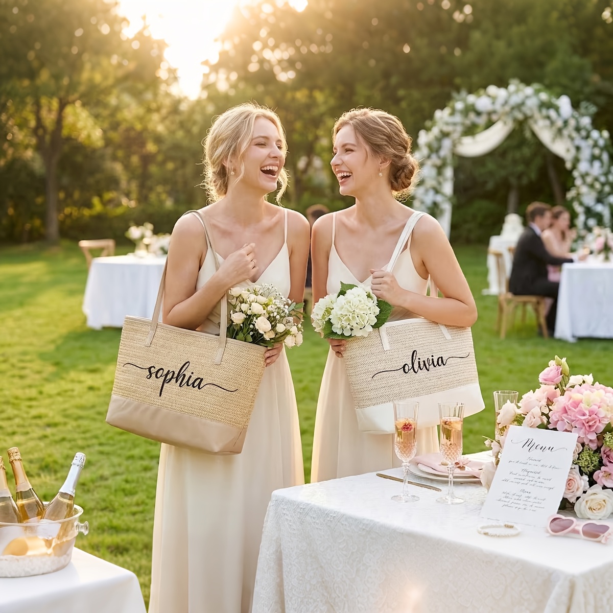 Custom Name Embroidered Straw  - Women Bags Name ulasan dan harga