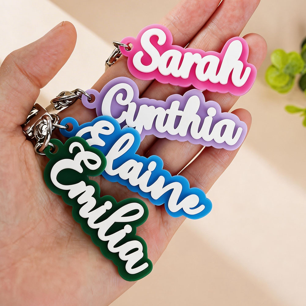 Custom Name Acrylic Keychain P - Women Bags Name ulasan dan harga