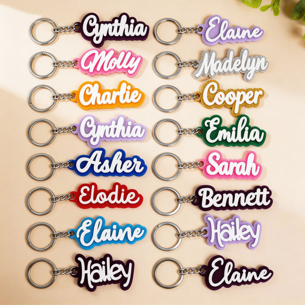 Custom Name Acrylic Keychain P - Women Bags Name ulasan dan harga