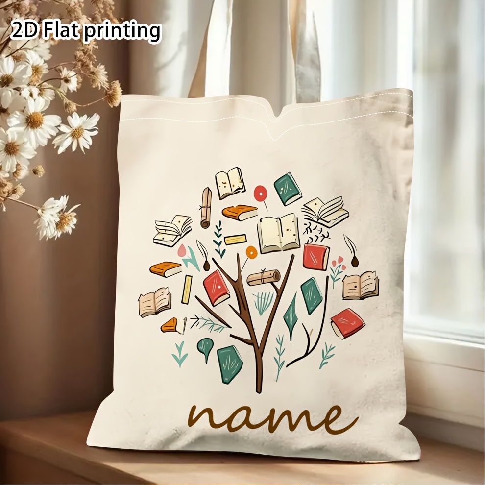 Personalized Book Theme Tote B - Women Bags Name ulasan dan harga