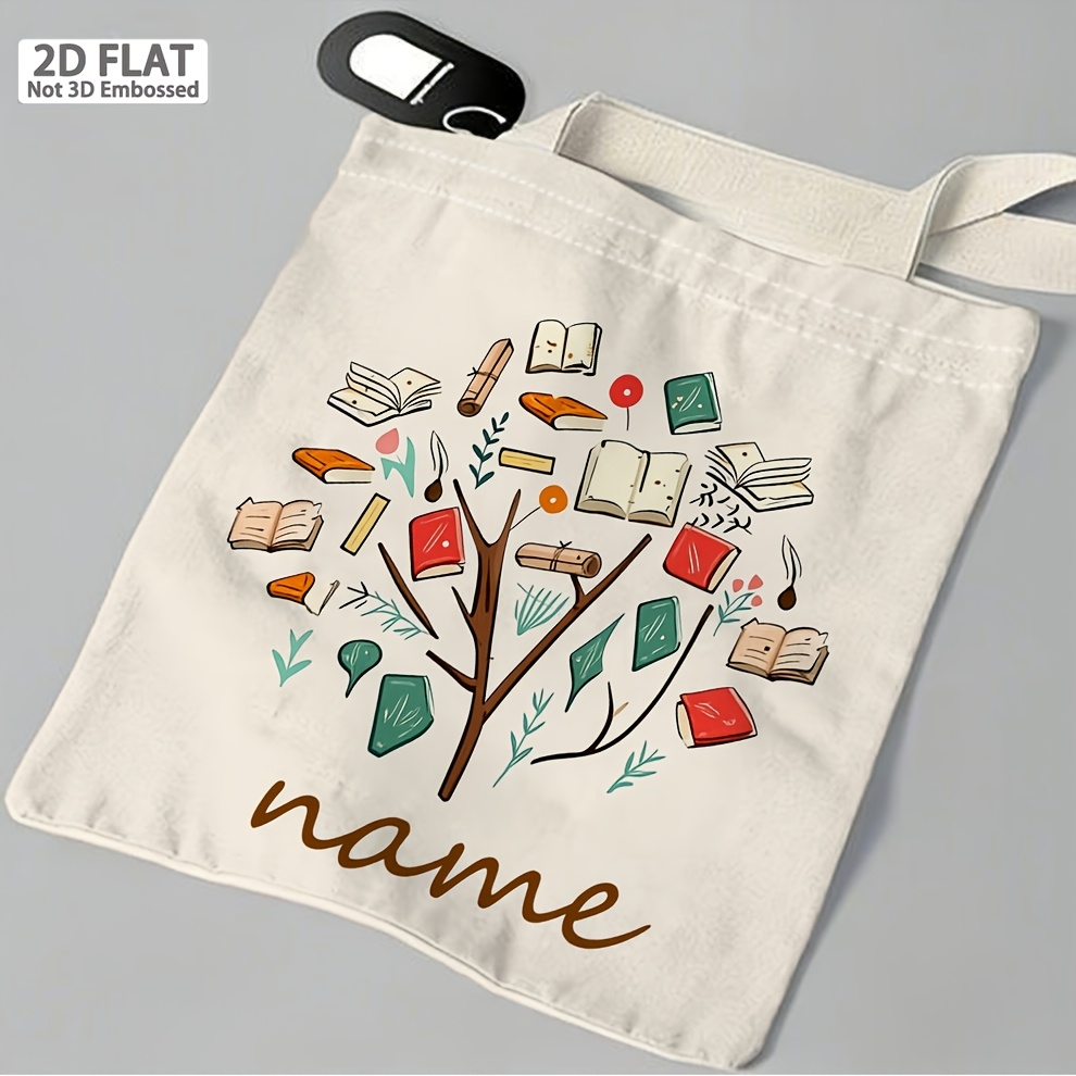 Personalized Book Theme Tote B - Women Bags Name ulasan dan harga