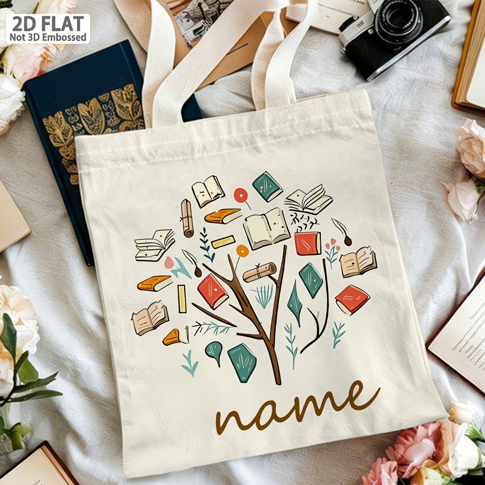 Personalized Book Theme Tote B - Women Bags Name ulasan dan harga