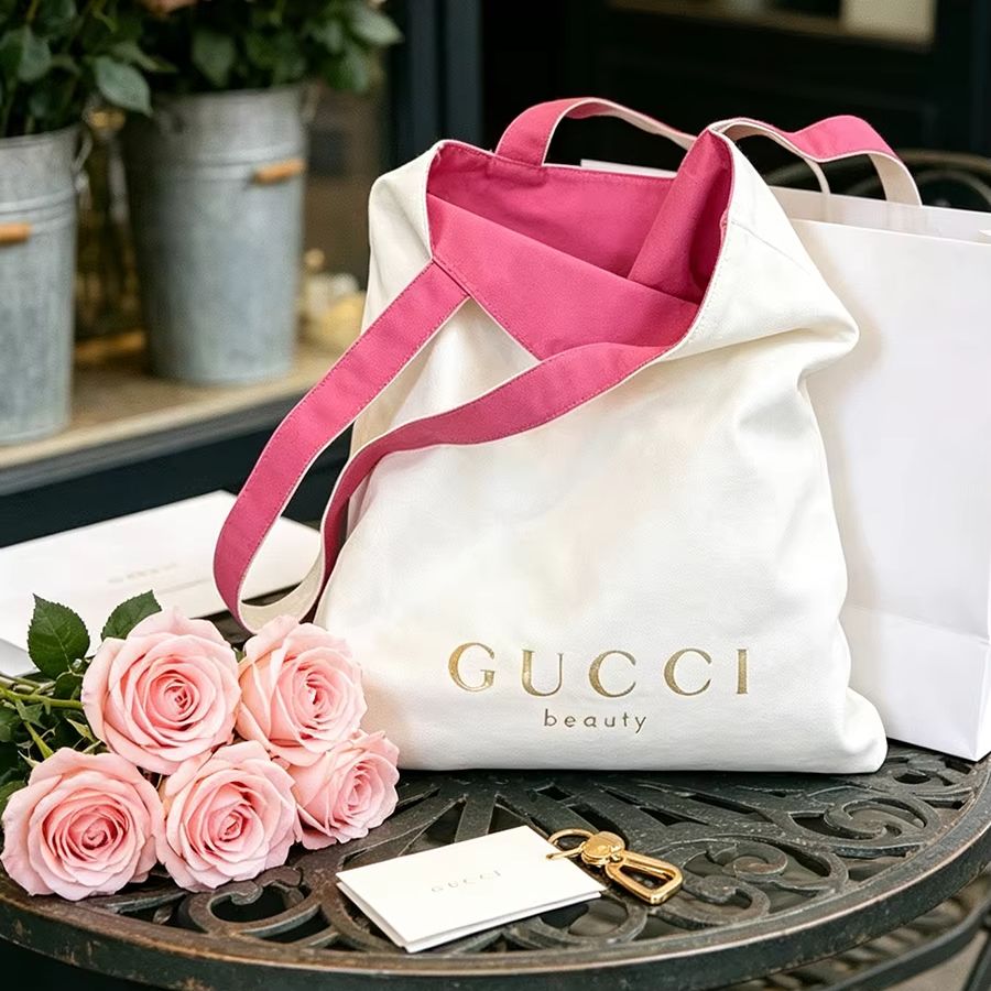 GUCCIs bag Women Canvas Tote B - Women Bags White ulasan dan harga