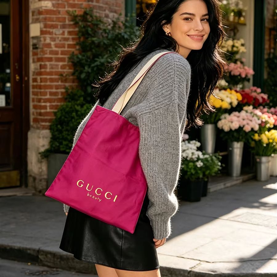 GUCCIs bag Women Canvas Tote B - Women Bags White ulasan dan harga
